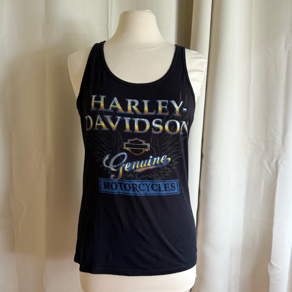 Black Harley Davidson Graphic Tank Top